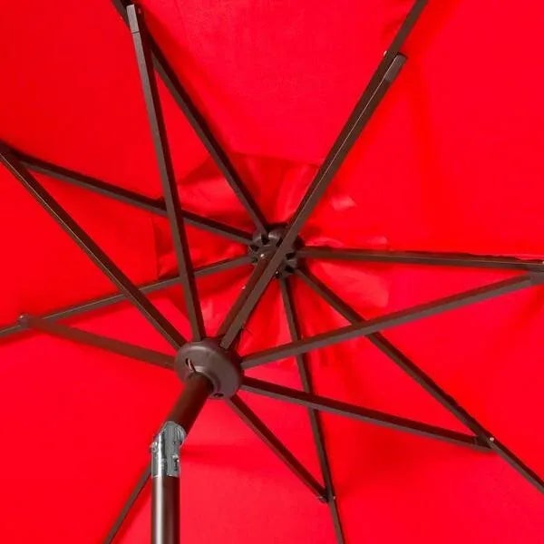 Contemporary Outdoor Zimmerman 11ft Round Market Umbrella - Red For Sale - Image 3 of 5