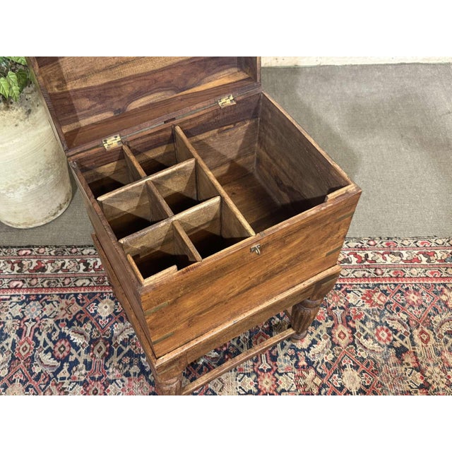 Nautical Teak Bottle Chest on a Stand For Sale - Image 6 of 13
