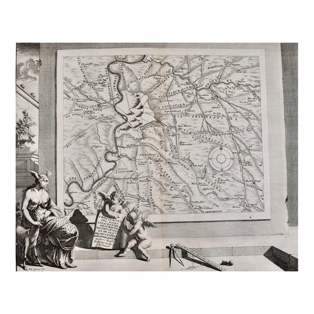 Roman Hills, Aqueducts and Roads: An Early 18th Century Map by Jan Goeree, 1704 For Sale