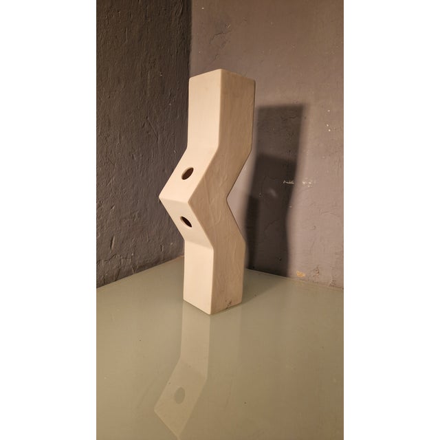 Mid-Century Modern Modern White Enamelled Ceramic Monofiore Flower Vase by Antonio Facco for Cappellini, 1990s For Sale - Image 3 of 9