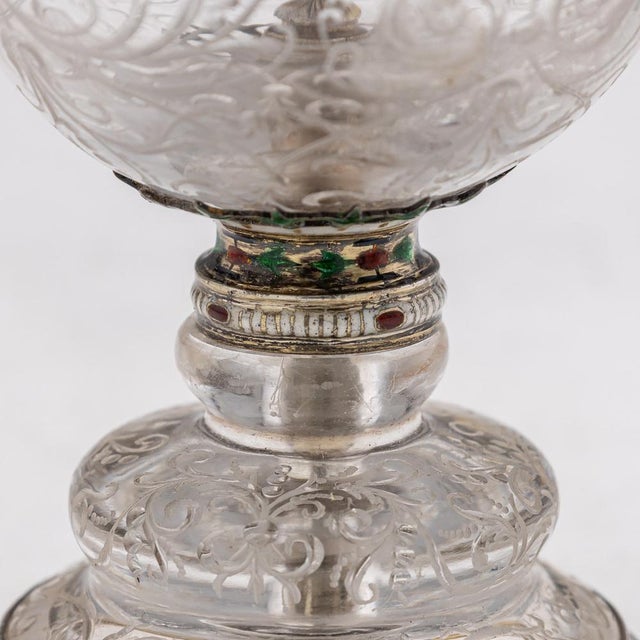 Antique 19th Century Austrian Silver, Enamel & Rock Crystal Ewer by Rudolf Linke, 1890s For Sale - Image 6 of 18