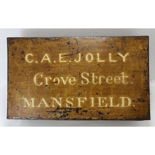 Early 19th Century Hand Made Antique Mid 19th Century Grain Painted Steel Cash & Document Box For Sale - Image 5 of 13