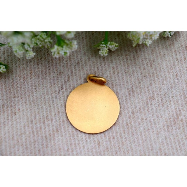 Saint John the Baptist 19.2k Gold Pendant For Sale - Image 4 of 5