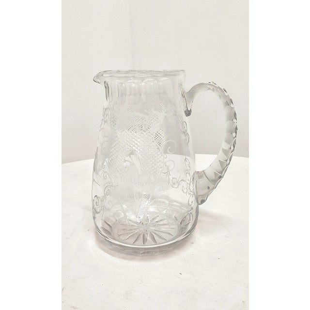 Hand Carved Glass Jug, France, 1950s For Sale - Image 6 of 18