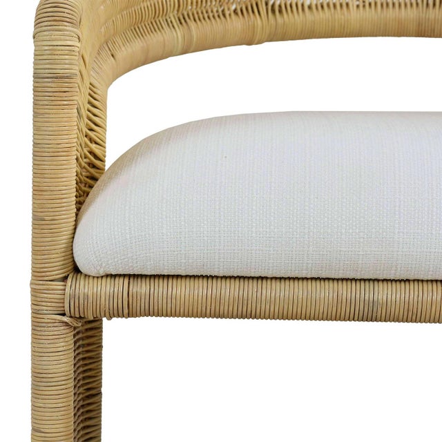 Contemporary Coastal Rattan Barrel Dining Chair For Sale - Image 9 of 12