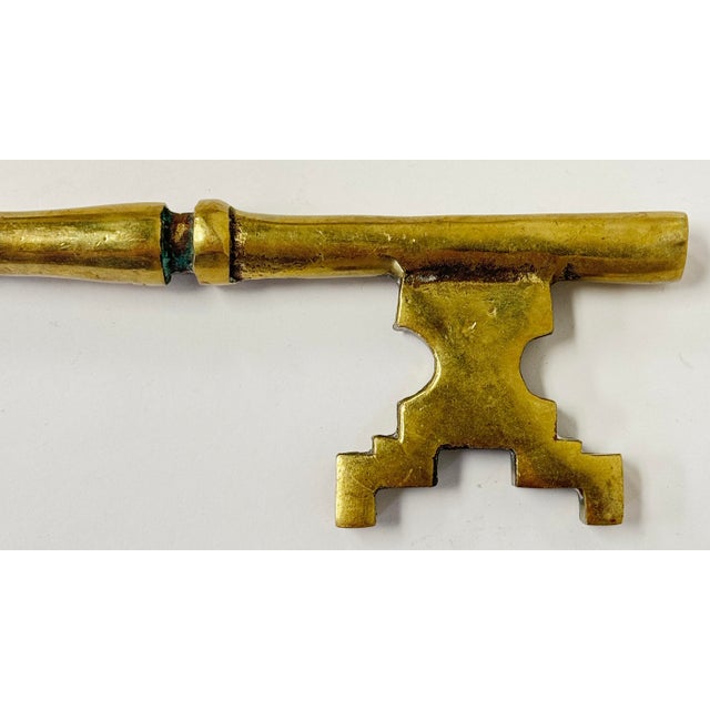 Oversized Vintage Brass Key Paper Weight For Sale - Image 9 of 9