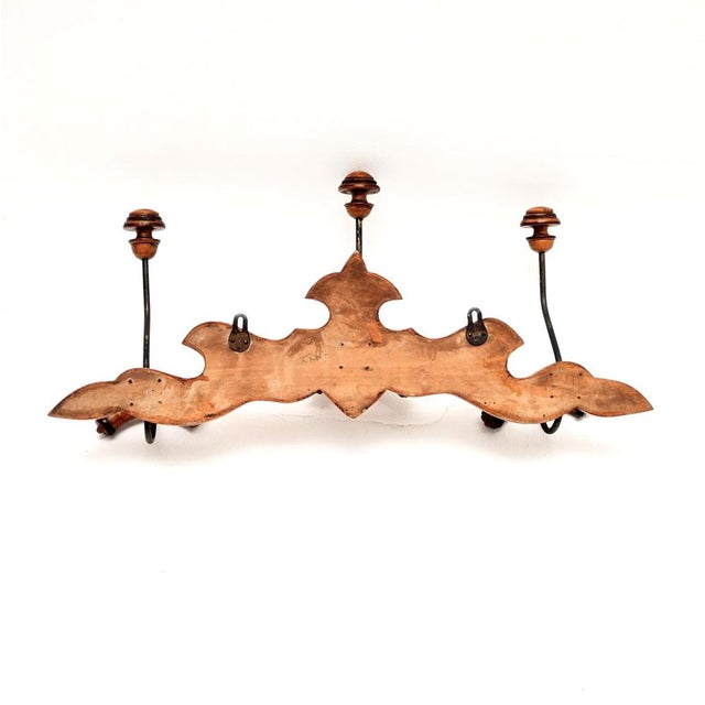 Wood Antique French Wall Mounting Hat or Coat Rack, 1900 For Sale - Image 7 of 7