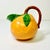 Mid 20th Century Coastal Boho Chic Hollywood Regency Majolica Trompe L’Oeil Orange Pitcher For Sale - Image 13 of 15