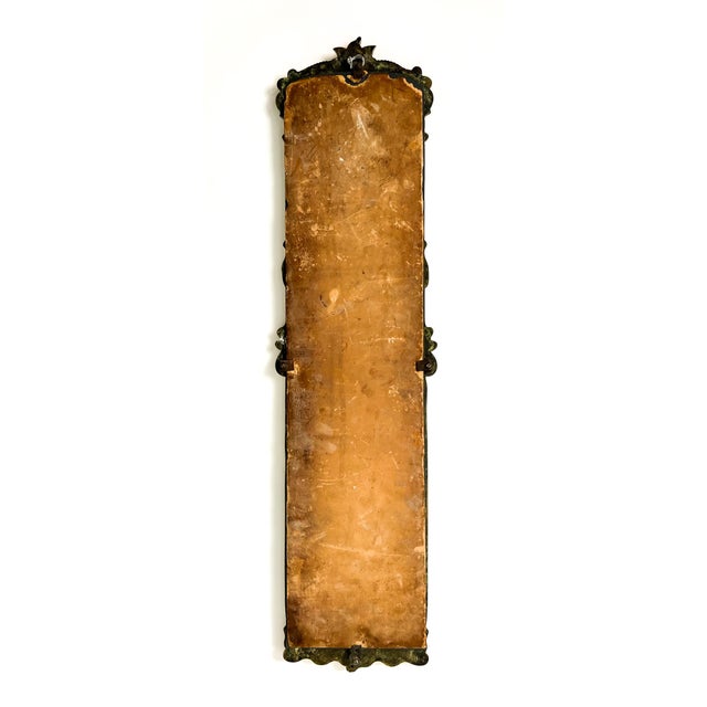 Vintage Heavy Cast Brass Wall Mirror — Rococo Revival / Hollywood Regency Style For Sale - Image 10 of 11
