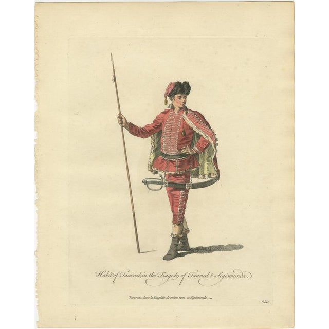 Jefferys, Tancred in Tancred and Sigismunda, Georgian Stage Costume, 1757, Engraving For Sale - Image 3 of 9