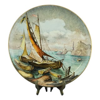 Vintage Ceramic Plate by Carotti Virgilio, 1940s For Sale