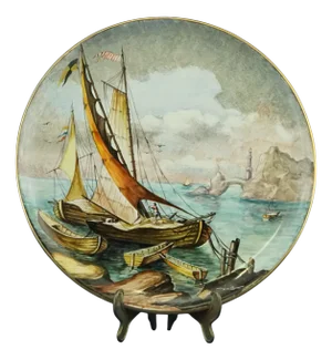 Vintage Ceramic Plate by Carotti Virgilio, 1940s