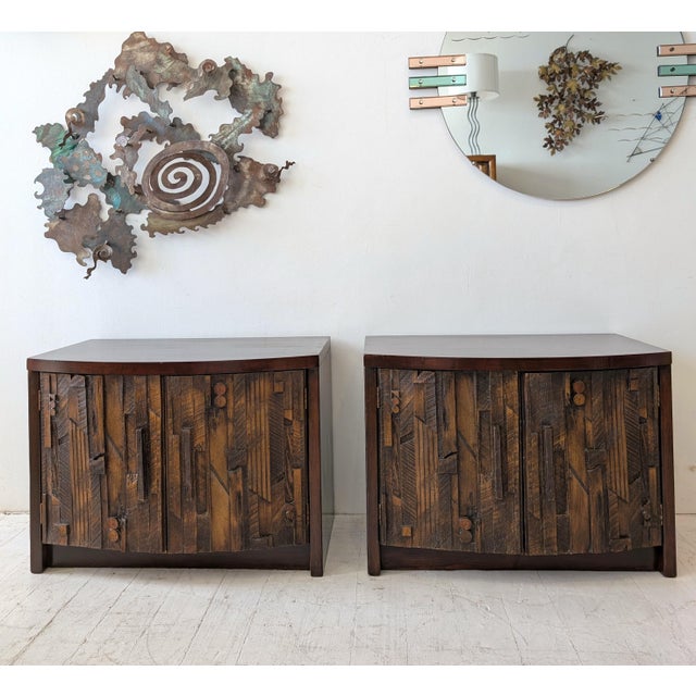 Mid-Century Brutalist Pueblo Cabinets, Usa, 1970s, Set of 2 For Sale - Image 14 of 14