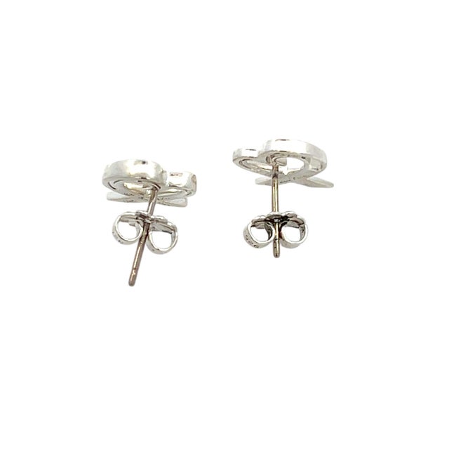 Late 20th Century Tiffany & Co Estate Heart Pierced Earrings by Paloma Picasso Sterling Silver, A Pair For Sale - Image 9 of 12