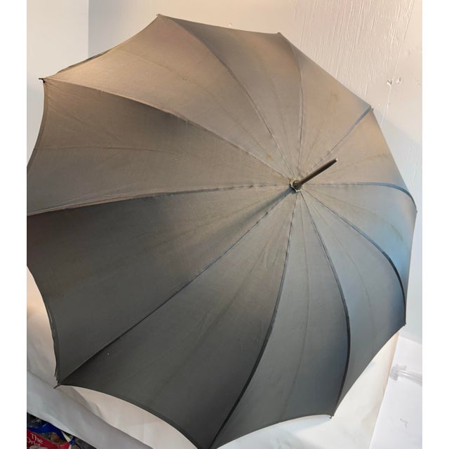 Early 20th Century Antique Umbrella With Brass Embossed Handle From Belgium For Sale - Image 5 of 10