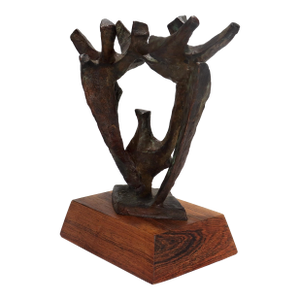 Chaim Gross Modernist Abstract Bronze Sculpture of Dancers