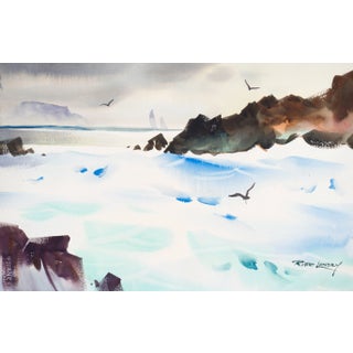 'Seascape' by Robert Landry, Circa 1965; San Diego Watercolor Society, Dallas For Sale