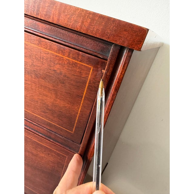 1970’s Vintage Drexel Georgian-Style Mahogany Bow Front Chest of Drawers For Sale - Image 11 of 12