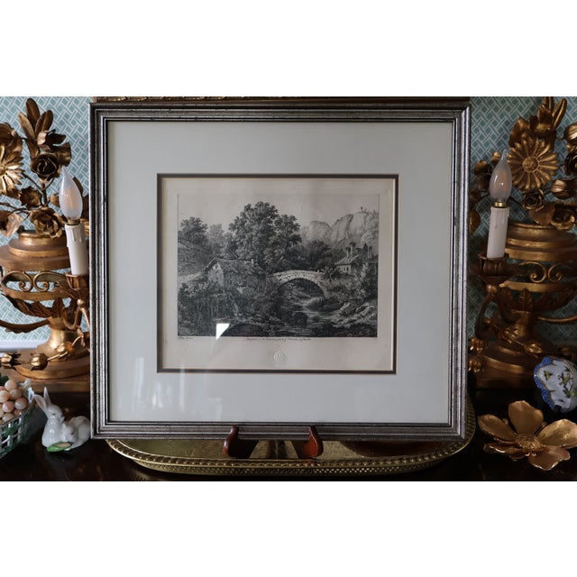 A richly detailed authorized Louvre Chalcographie impression of Eugène Bléry’s 1838 French landscape commonly cataloged in...