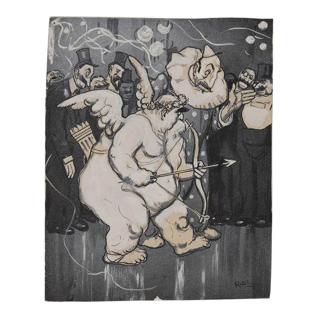 Gabriele Galantara - Cover for L'Asino - Mixed Media - 1909 For Sale