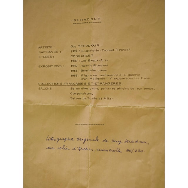 Guy Seradour, Young Girl with a Bouquet, 1960s, Paper For Sale - Image 6 of 9