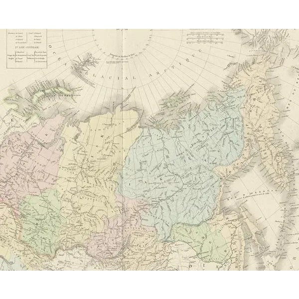 Antique Map of Siberia by Levasseur, 1875 For Sale - Image 4 of 5