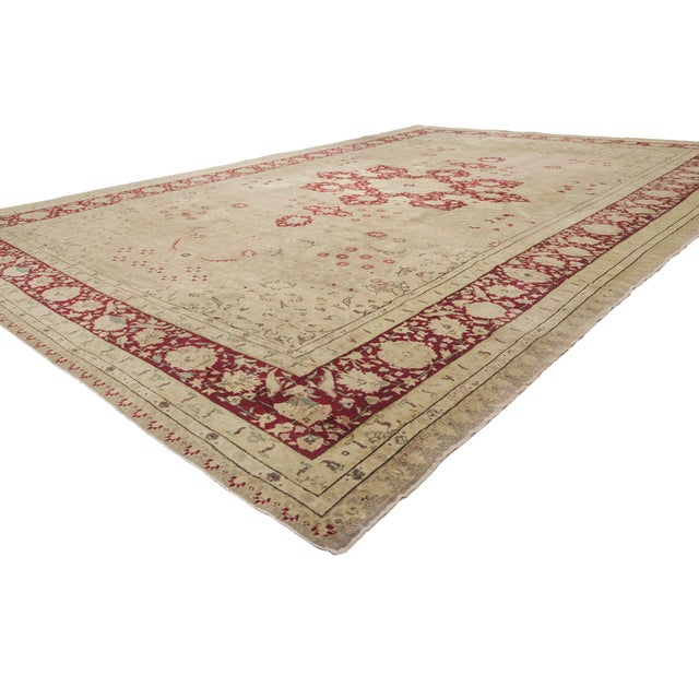51847 Antique Turkish Sivas Rug, 09'10 x 14'01. The Gilded Reverie: An Antique Turkish Sivas Masterpiece of Botanical...
