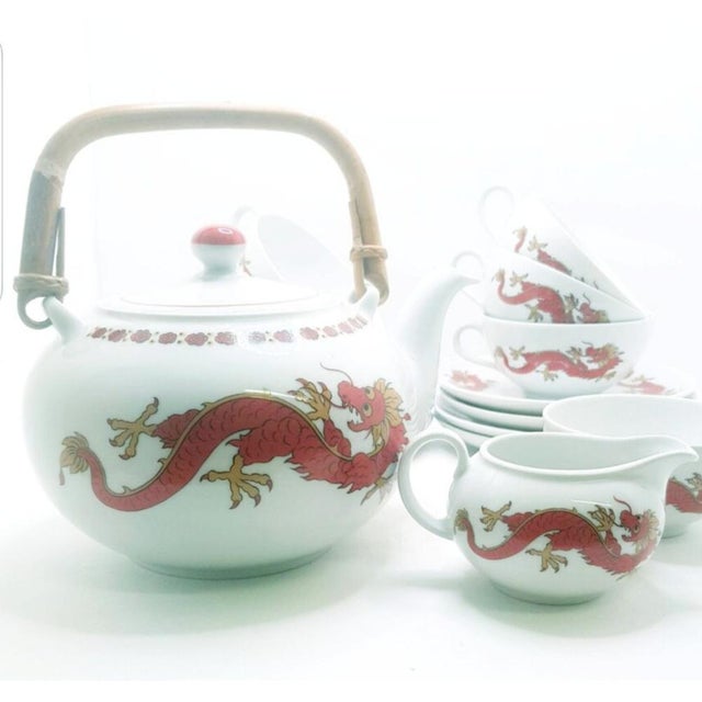 Bavarian Porcelain Dragon Tea Service, 1960s, Set of 15 For Sale - Image 12 of 13