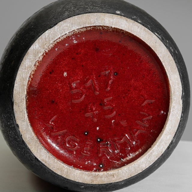 Red 20th Century German 'W. Germany' Ceramic Vase For Sale - Image 8 of 18