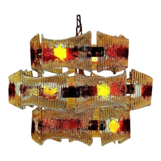 Magical Amber Murano Chandelier by Mazzega, 1960 For Sale