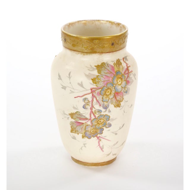 Antique Hand Painted & Gilt Decorated German Porcelain Decorative Vase For Sale - Image 10 of 10