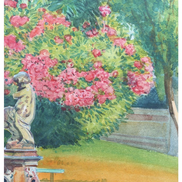 Pink Laurels in the Park - Côtes Dazur, 1930s For Sale - Image 12 of 18