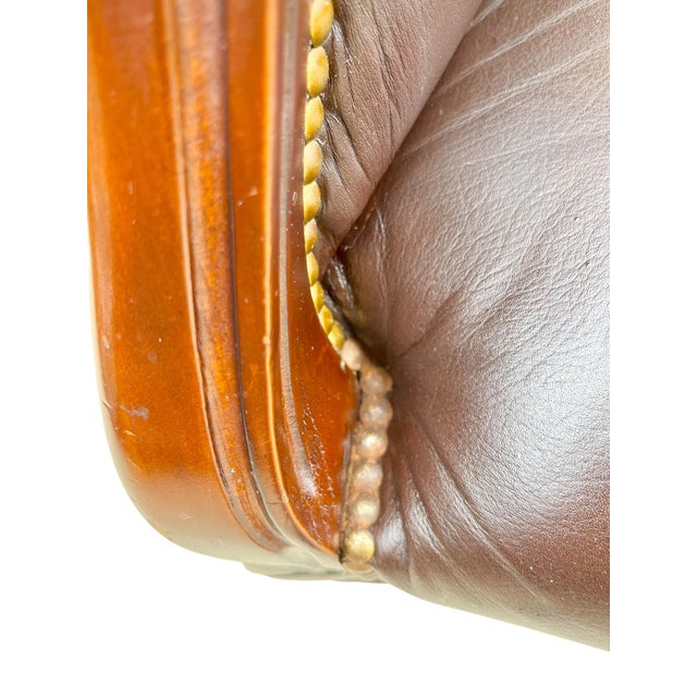 Chocolate Vintage Chocolate Brown Leather Ralph Lauren Style Club Armchair For Sale - Image 8 of 17