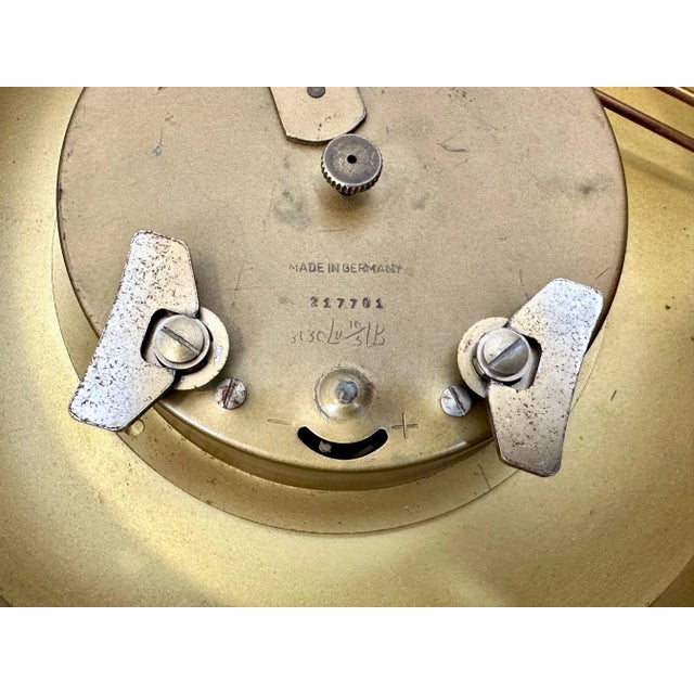 Metal Mid-Century Brass Wall Clock from Atlanta, 1960s For Sale - Image 7 of 11