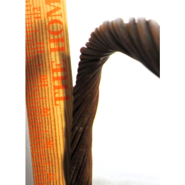 Vintage Rustic Wicker Gathering Basket With Handle For Sale - Image 10 of 14