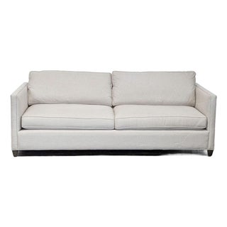 Crate & Barrel 3-Seat Modern Light Cream Sofa For Sale