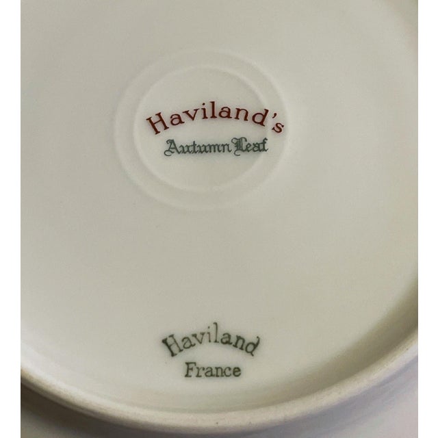 French Haviland Limoges Autumn Leaf Gold Trimmed Lunch Plates - Set of 6 For Sale In New York - Image 6 of 10