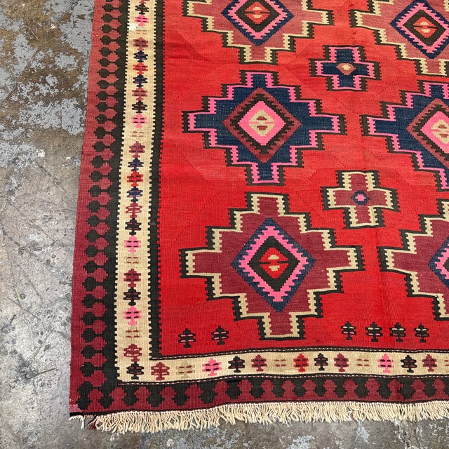 Turkish 5ft 8in × 10ft Turkish Kilim Area Rug For Sale - Image 3 of 12