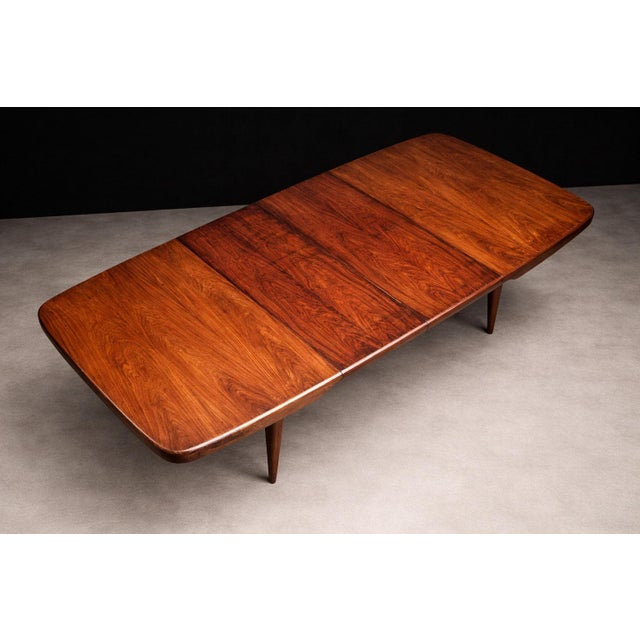 Mid-Century Modern 3 in 1 Extendable Dining Table in Caviuna Wood by Carlo Hauner & Martin Eisler, Brazil, 1950s - Lot 18 For Sale - Image 3 of 15