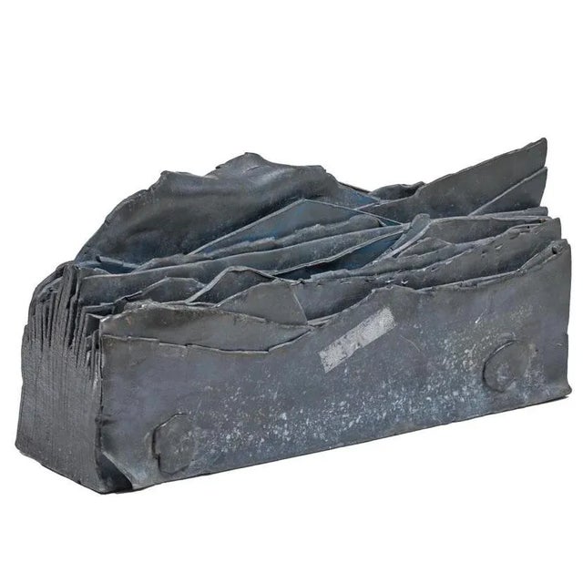 Abstract Vintage Layered Metal Sculpture For Sale - Image 3 of 5