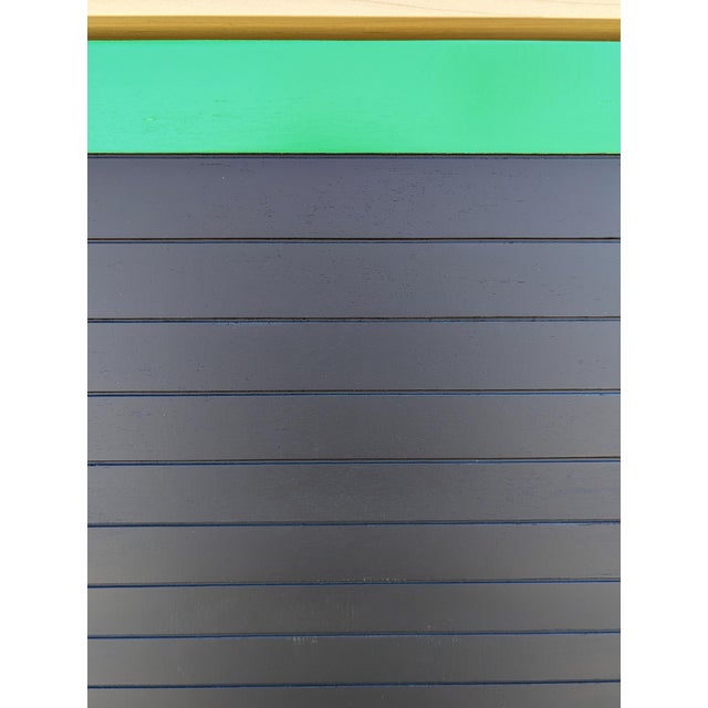 Wood Matthew Reeves Contemporary Black and Green Linear Abstract Geometric Groove Painting, 2022 For Sale - Image 7 of 9