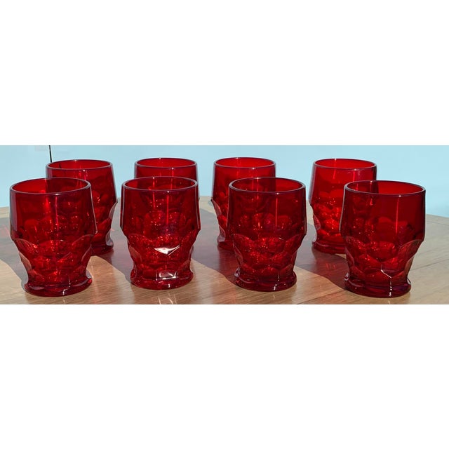 1970s Vintage red cocktail glasses, set of 8