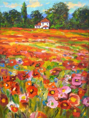 Melody of Summer.Modern Original Painting.