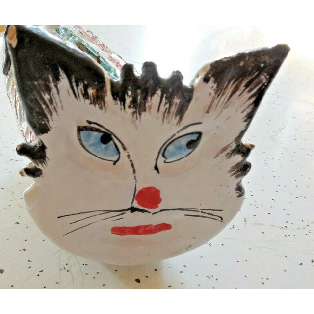 Great original MCM Bitossi era, Aldo Londi style multi-colored ceramic cat bank sculpture. Signed 'Italy' on base....