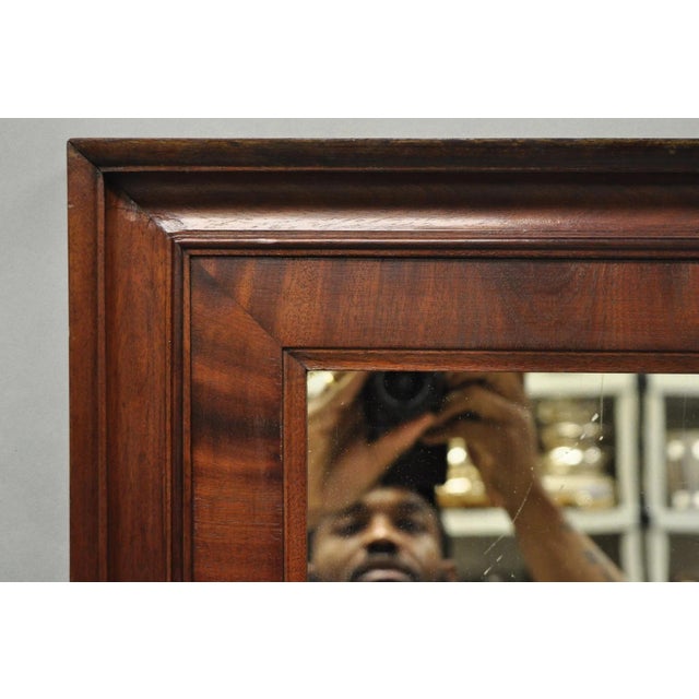 Late 19th Century Antique American Empire Crotch Mahogany Wood Frame Rectangular Wall Mirror For Sale - Image 5 of 14