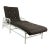 Vintage 1970s Outdoor Patio Adjustable Aluminum Lounger With Vintage Cushion For Sale