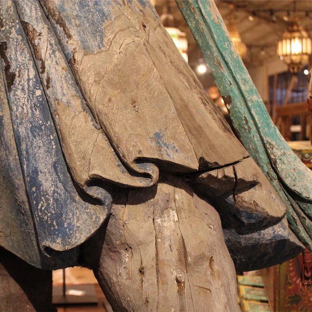 Chinese Antique Large Carved Vajra Chinese Statue For Sale - Image 3 of 4