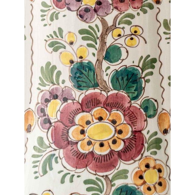 Vintage Hand-Painted Chinoiserie Polychrome Delft Vases from Velsen, 1950s-1960s, Set of 2 For Sale - Image 9 of 18