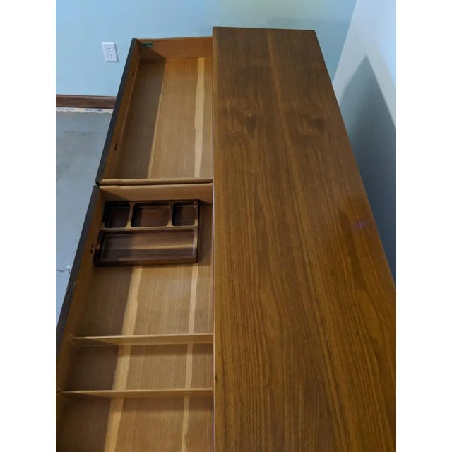 Wood 1950s Mid-Century Edward Wormley for Dunbar Walnut Sideboard For Sale - Image 7 of 10