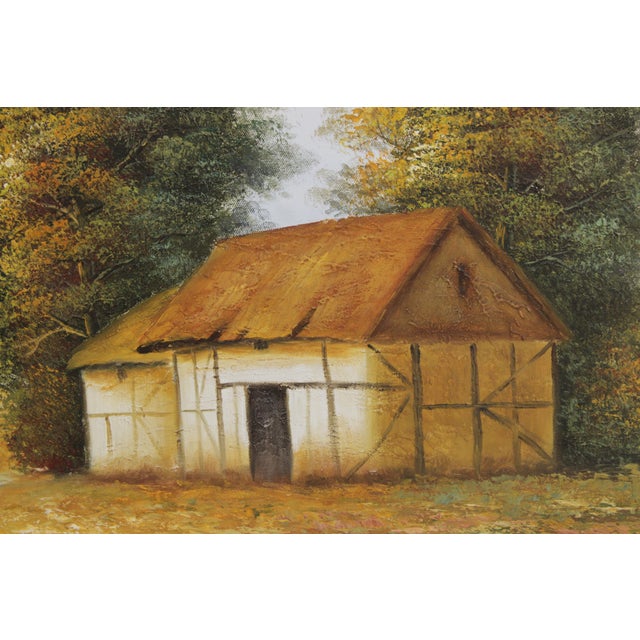 1980s Vintage Oil on Canvas Painting of Farmhouse by Y.Zade For Sale - Image 5 of 18